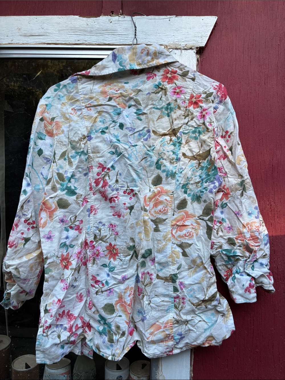 Harve Benard White Floral Button-Down Shirt with Multicolor Blooms - Picture 5 of 6